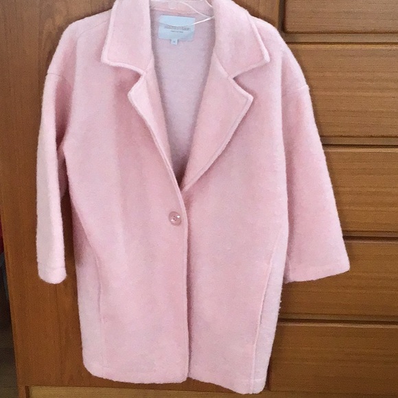 pink boiled wool coat